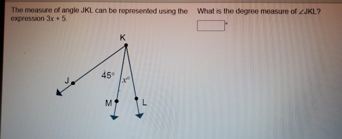 What is the degree measure of jkl