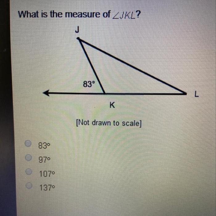 What is the degree measure of jkl