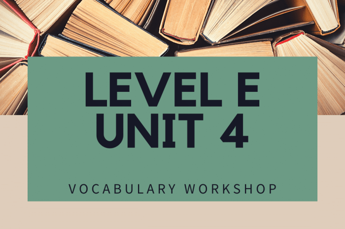 Vocabulary workshop level e unit 4 answers